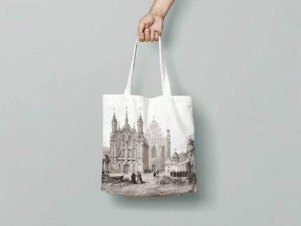 Tote bag, St. Anne's Church, Vilnius, 100% linen, PR3743