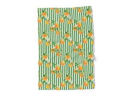 Linen towel, Orange & Green Stripes, 100% linen, PR3679