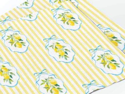 Placemats set, Summer Lemons & Yellow Stripes, PR3682