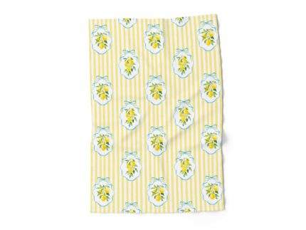 Linen towel, Summer Lemons & Yellow Stripes, PR3683