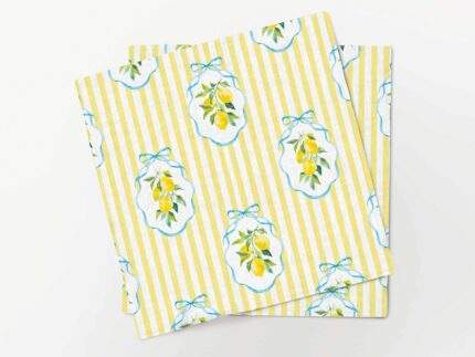 Napkins set, Summer Lemons & Yellow Stripes, PR3681