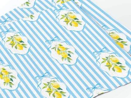Placemats set, Summer Lemons & Blue Stripes, PR3686