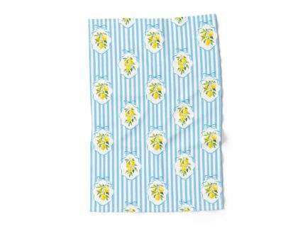 Linen towel, Summer Lemons & Blue Stripes, PR3687