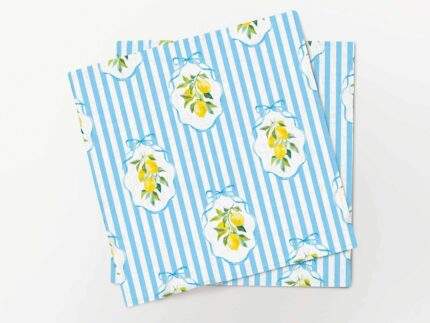 Napkins set, Summer Lemons & Blue Stripes, PR3685