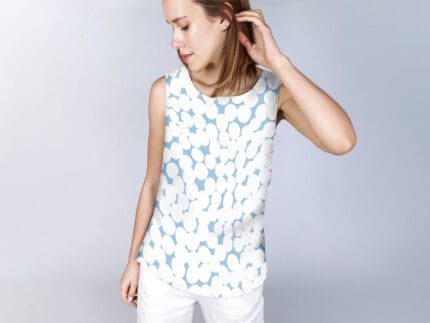 Linen tank top, Sunkissed Stones,Sky Blue, 100% linen, PR3841