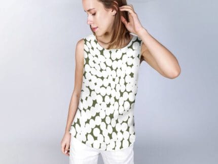 Linen tank top, Sunkissed Stones, Green, 100% linen, PR3837