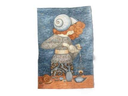 Linen towel, Red Hair Lady, PR3934