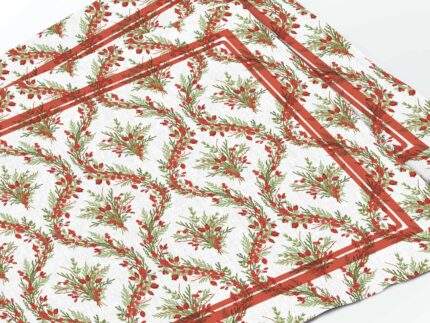 Placemats set, Winter Berry Garland, PR4004