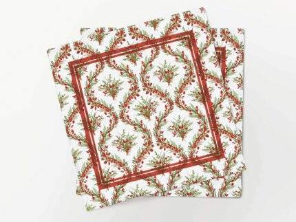 Napkins set, Winter Berry Garland, PR4005