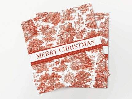 Napkins set, Toile Christmas, Red edition, PR3972