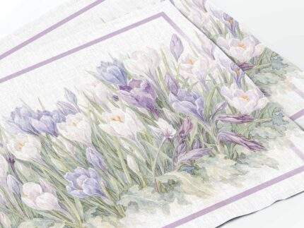 Placemat set, Crocuses In Bloom, 100% linen, PR4135