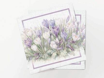Napkin set, Crocuses In Bloom, 100% linen, PR4136