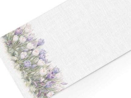 Table runner, Crocuses In Bloom, 100% linen, PR4133