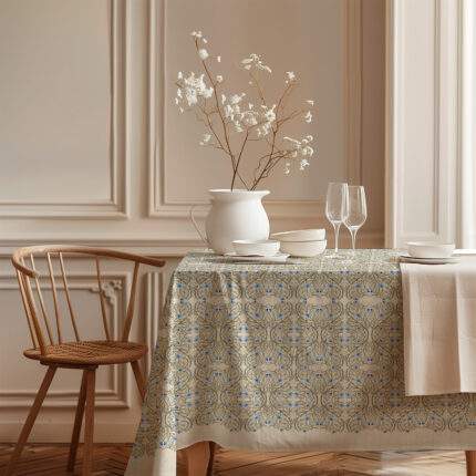 Tablecloth, William De Morgan Blue Edition, 100% linen, PR4130