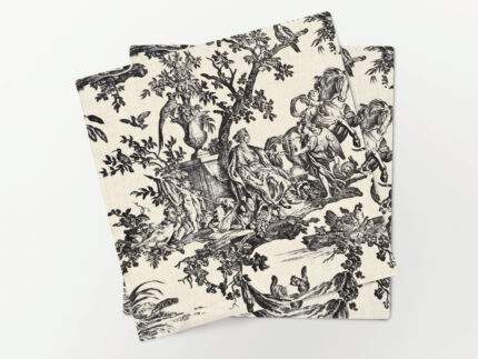 Napkin set, Toile de Jouy, Jean-Baptiste Marie Huet, Black Edition, 100% linen, PR4144