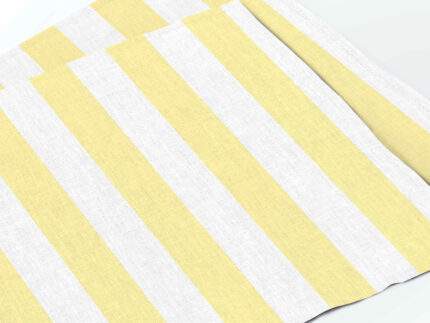 Placemat set, Yellow Stripes, 100% linen, PR4147