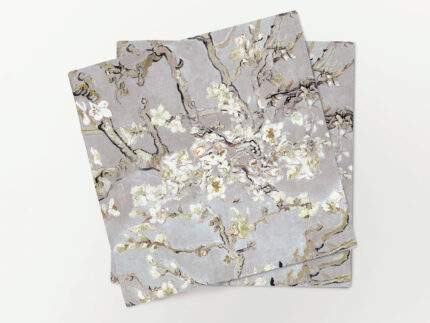 Napkin set, Van Gogh Almond Blossom, Silver Gray, 100% linen, PR4152