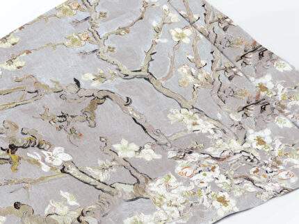 Placemat set, Van Gogh Almond Blossom, Silver Gray, 100% linen, PR4151