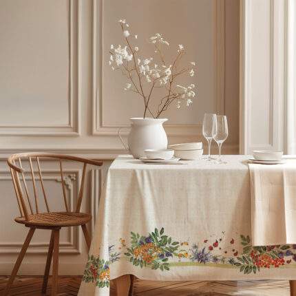 Tablecloth, Sea Buckthorns, 100% linen, PR4189