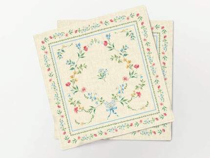 Napkin set, Parisian Romance Floral Vintage Garden, 100% linen, PR4193