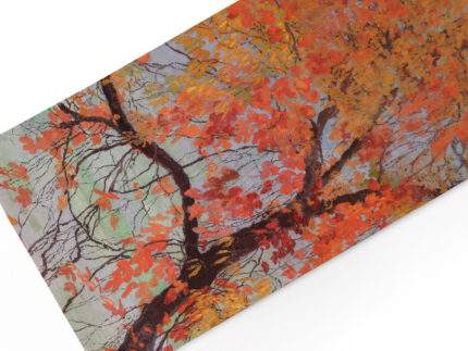 Table runner, Autumn leaves (1912) by Edward Okuń, 100% linen, PR4176
